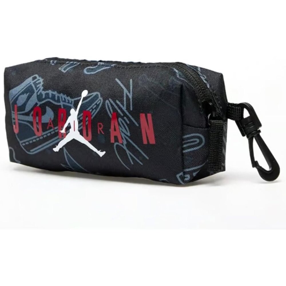 Jordan Black Backpack with Logo Print Pattern matching Pencil Case Included - Picture 5 of 8
